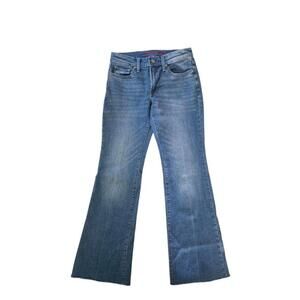 Lucky Brand Jeans Womens Size 27 Blue Bootcut Medium Wash Raw Hem Mid Rise Flare
